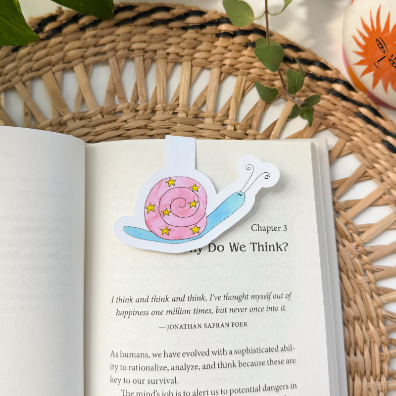 Slow Down & Read – Snail Magnetic Bookmark