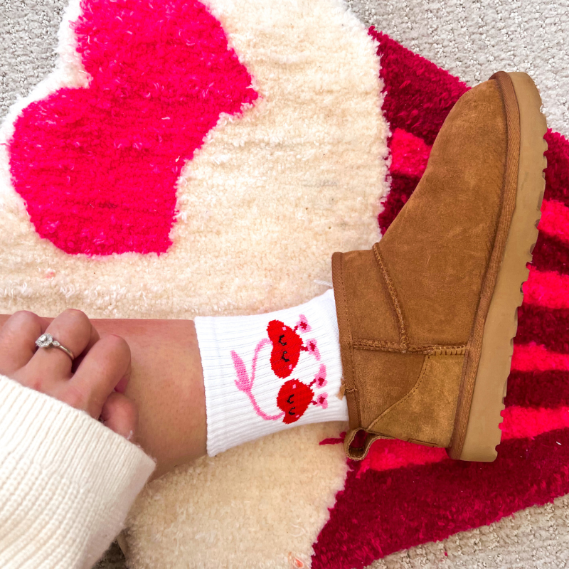 Cherry hearts socks