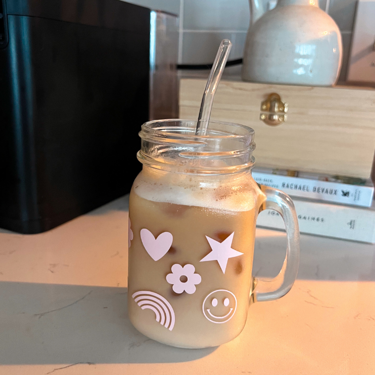 Mason Jar 16oz - Happy Vibes