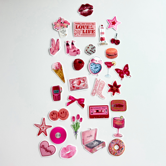 Scrapbook stickers - Pink