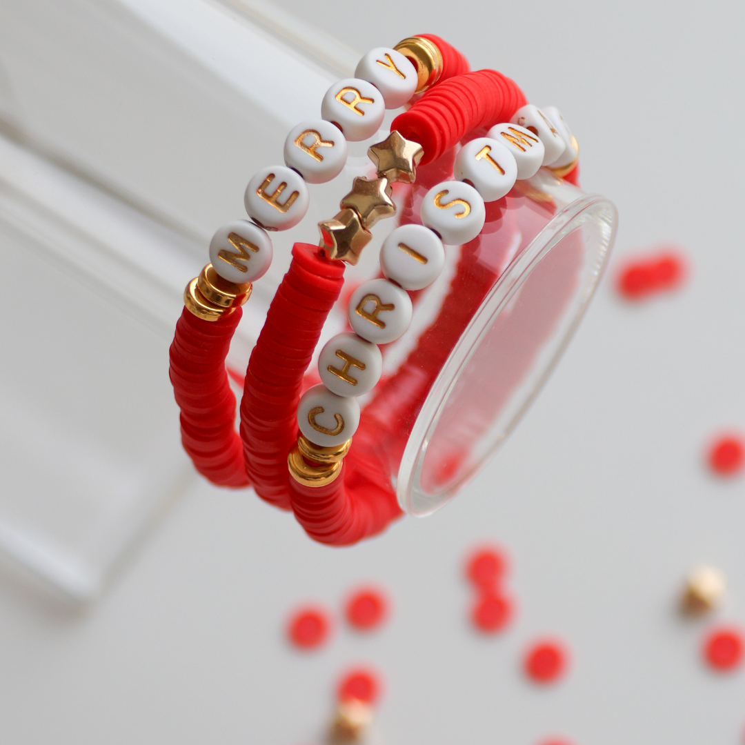 Merry Christmas Bracelets - Red