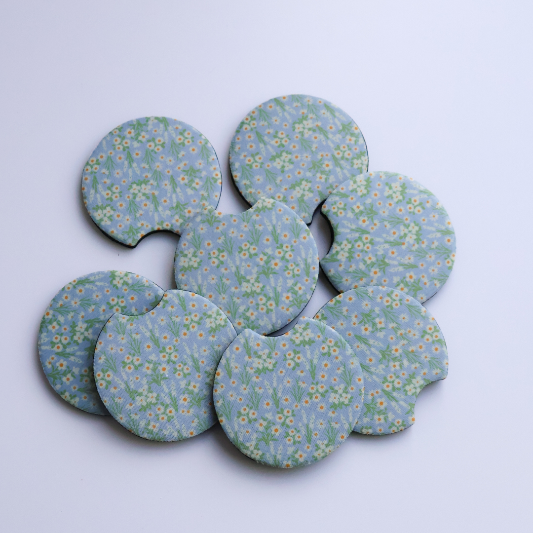 Floral Bliss Car Coaster - Set of 2