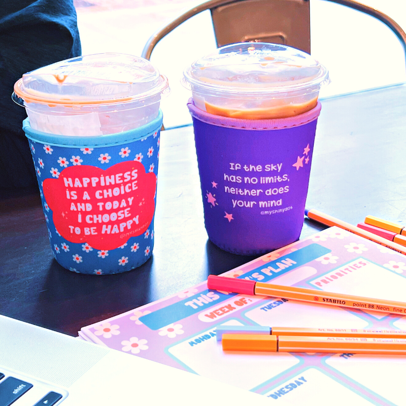 Happiness is a choice and today I choose to be Happy- Coffee Sleeves