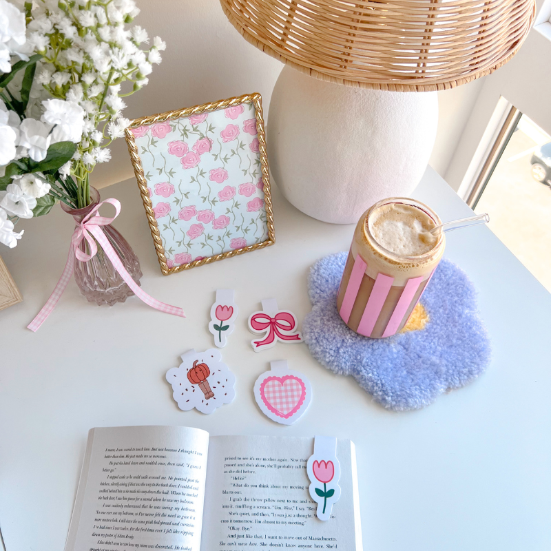 Cute Magnetic Bookmarks (Tulip, Bow, Pumpkin, Heart)