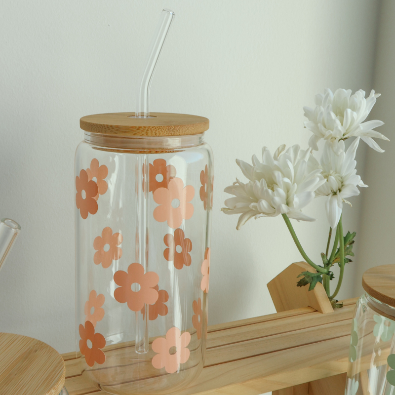 Pastel Flowers Glass