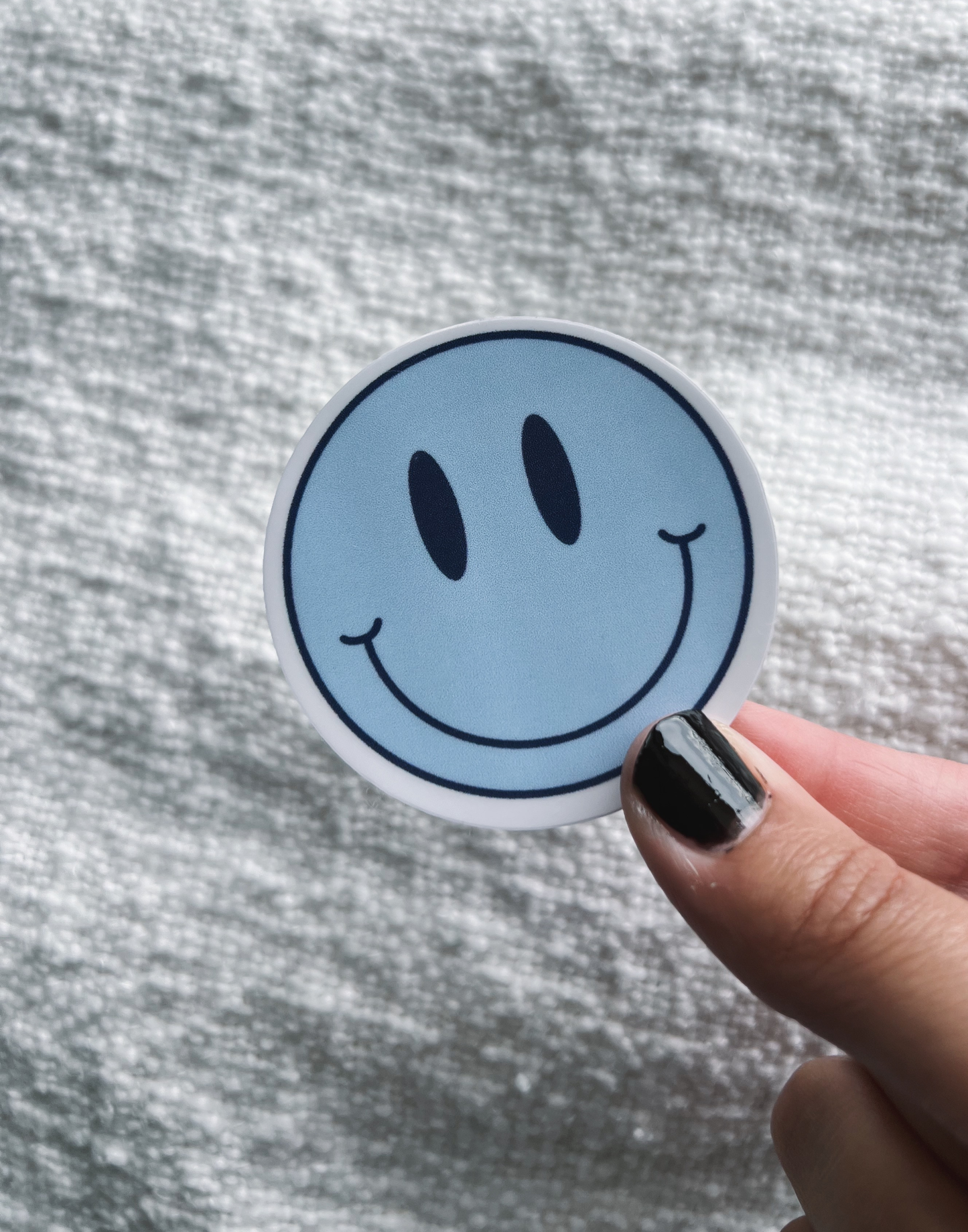 Happy Face sticker Blue
