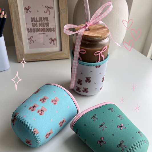 Coquette coozie sleeves 🧸🎀