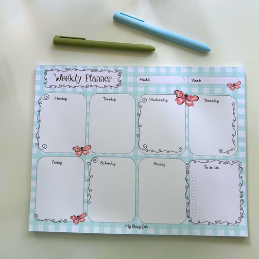 Butterfly Cottage Weekly Planner — Mint Color Oops!