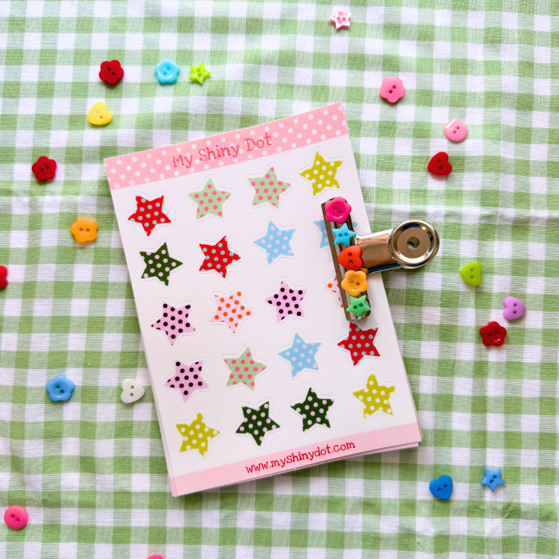 Polka Dot Stars Sticker Sheet