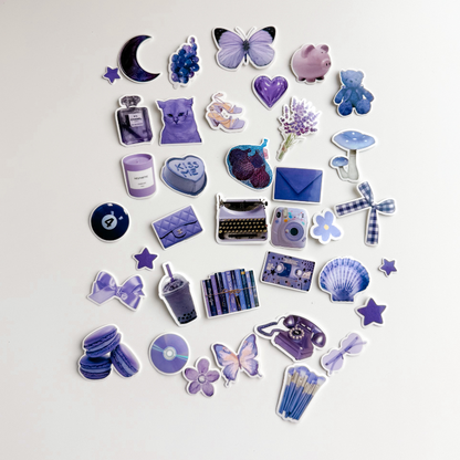 Scrapbook Stickers - Purple Theme