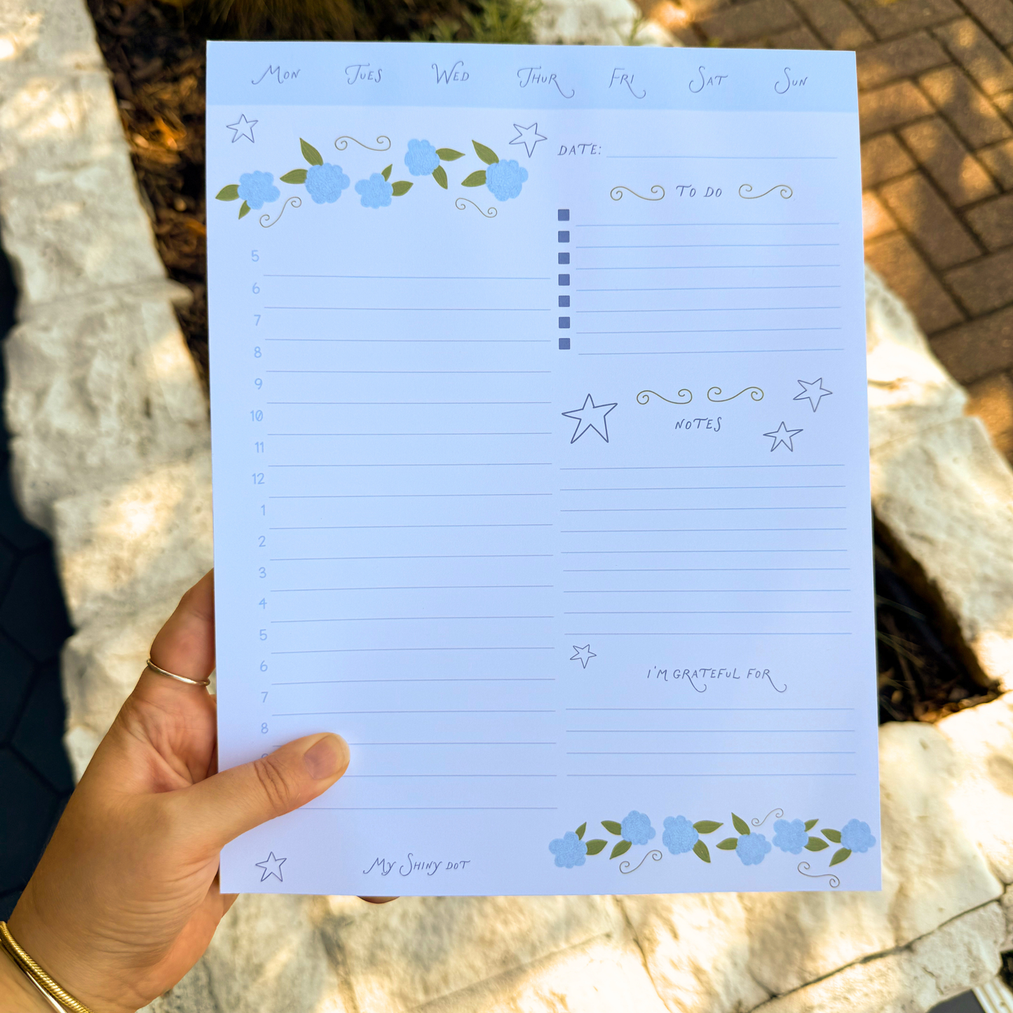 Hydrangeas Weekly Planner