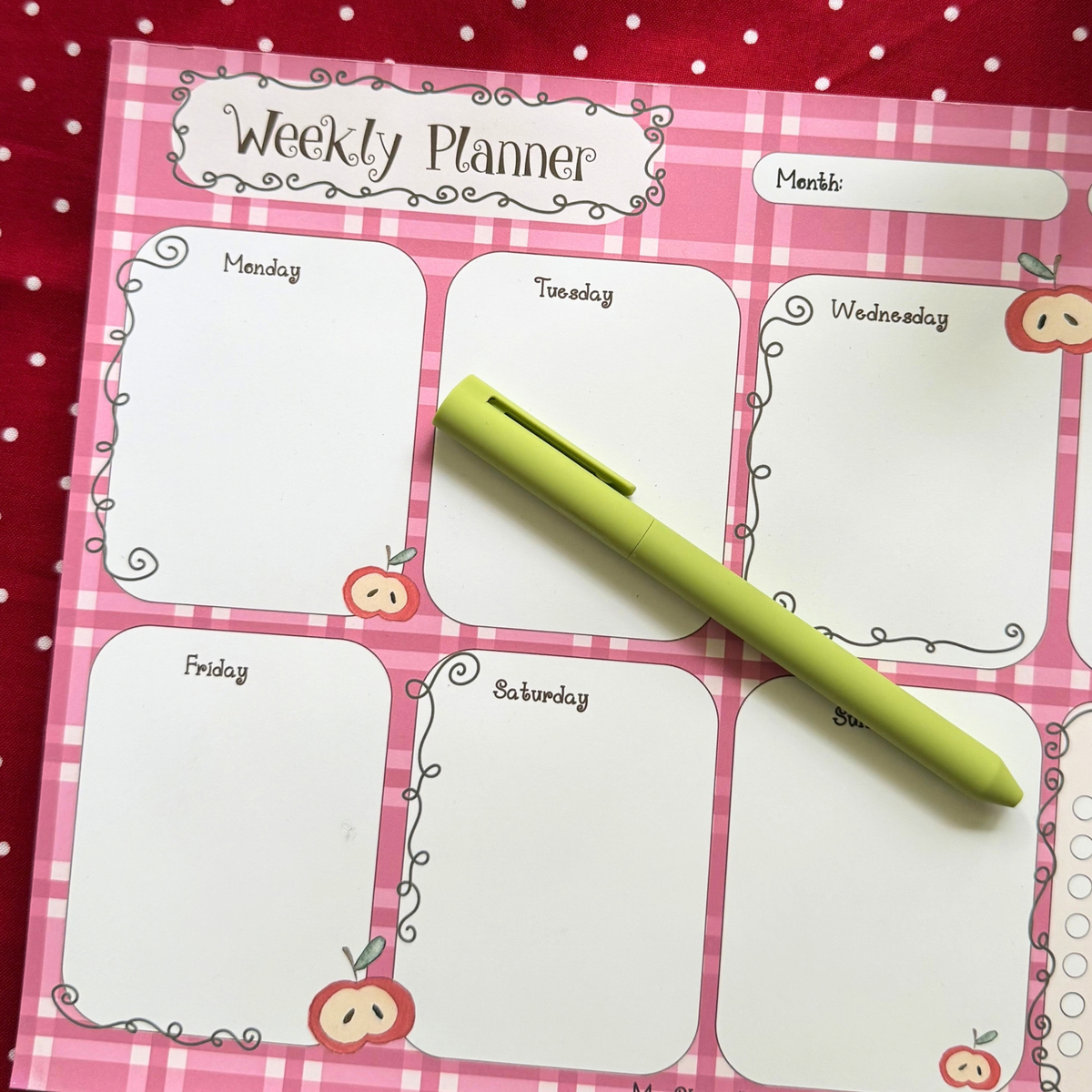 Sweet Apple Weekly Planner