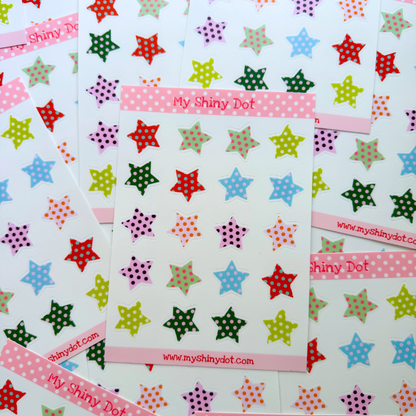 Polka Dot Stars Sticker Sheet
