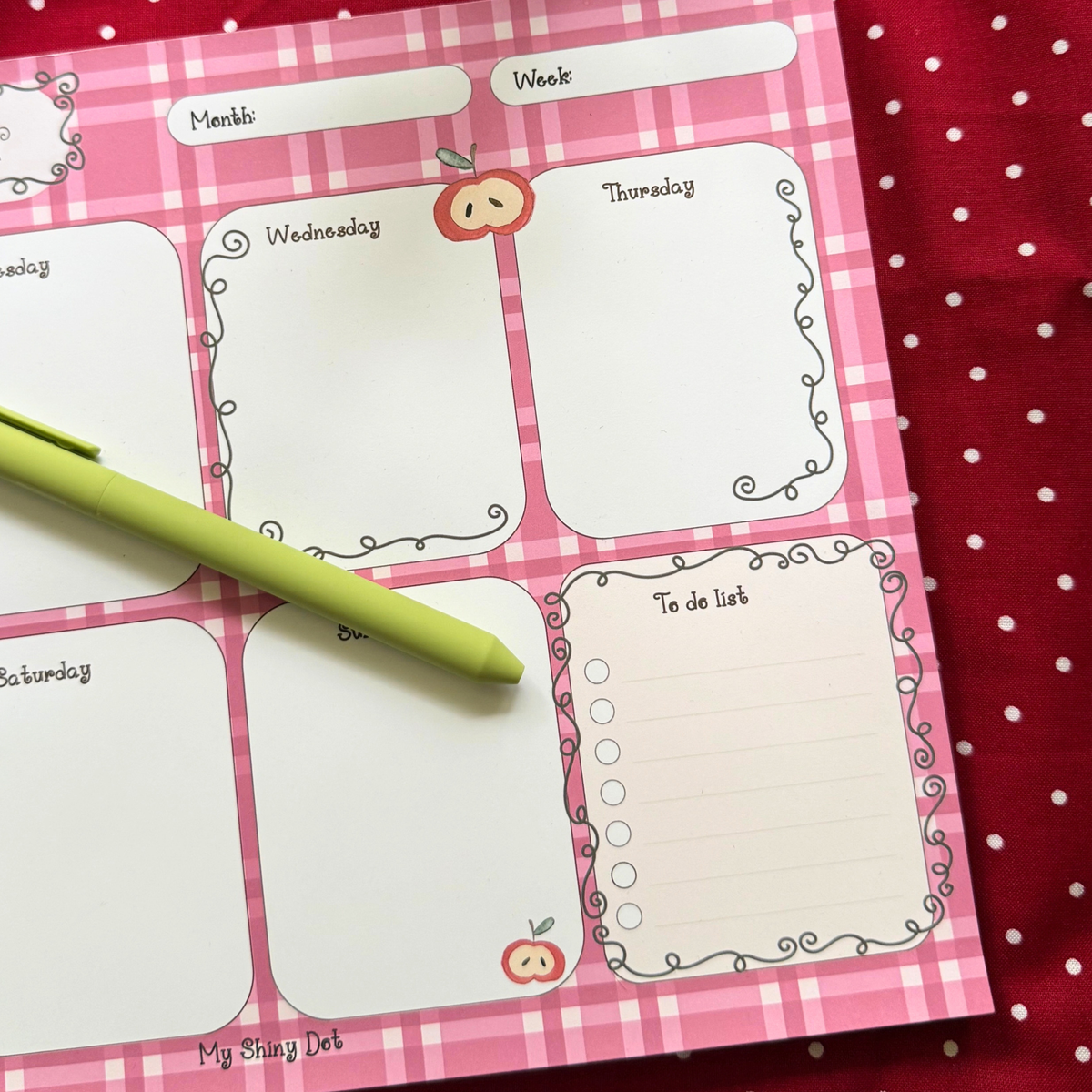 Sweet Apple Weekly Planner