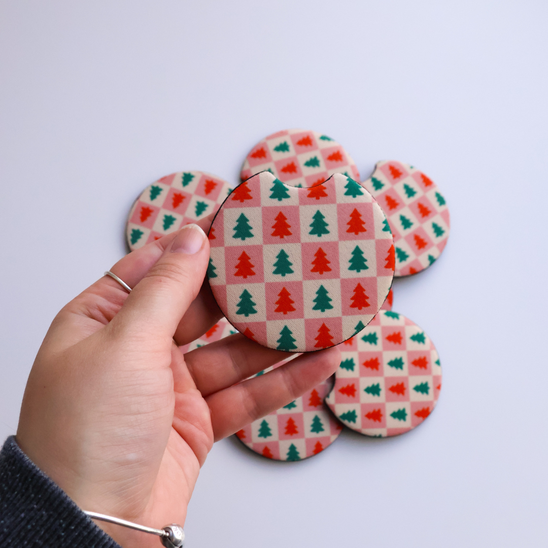 Christmas Tree Car Coaster - Set of 2