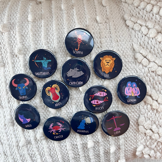 Zodiacal Button pin