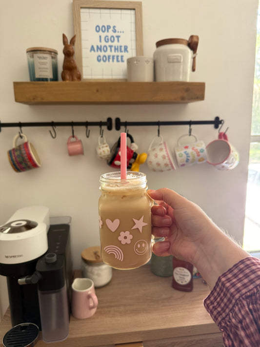 Mason Jar 16oz - Happy Vibes